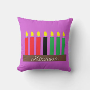 Cojín Decorativo Kinara para Kwanzaa: Lavender