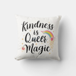 Cojín Decorativo Kindness Is Queer Magic Rainbow Quote LGBTQ+