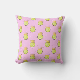 Cojín Decorativo King Tennis - Patrón continuo sobre fondo rosa