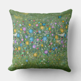 Cojín Decorativo KiniArt Flor Jardín Aves Mariposas