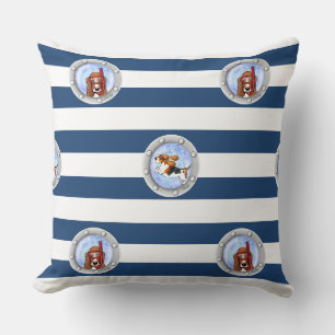 Cojín Decorativo KiniArt Náutico Basset Ojos de Buey
