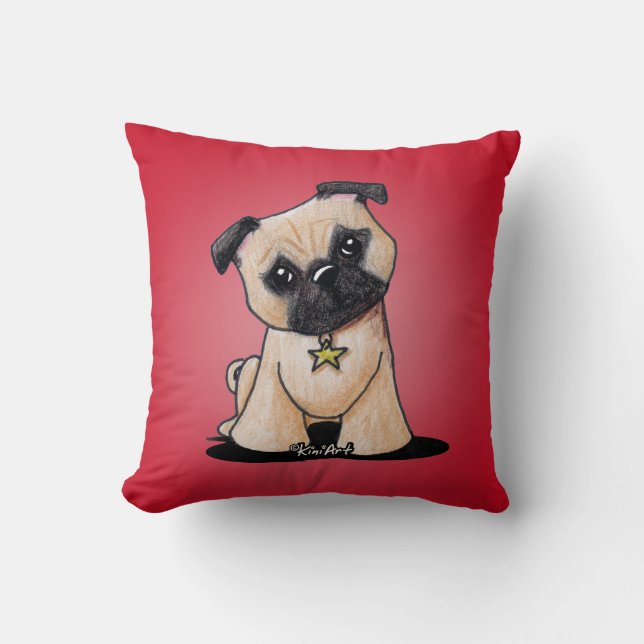 Cojín Decorativo KiniArt Pug American MoJo Pillow (Anverso)