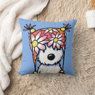 Cojín Decorativo KiniArt Westie Gorra Floral