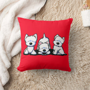 Cojín Decorativo KiniArt Westie Trio
