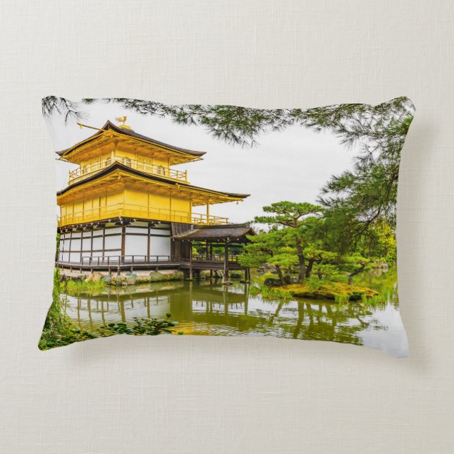 Cojín Decorativo Kinkaku-ji, el pabellón dorado, Kioto (Reverso)