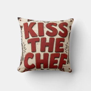 Cojín Decorativo Kiss the Chef Rustic Farmhouse Kitchen