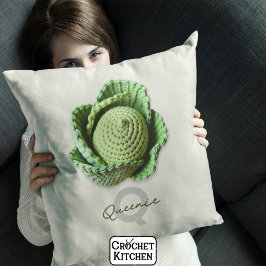 Cojín Decorativo Kitschy Nombra moderna Jardín Crochet Cabbage Nomb