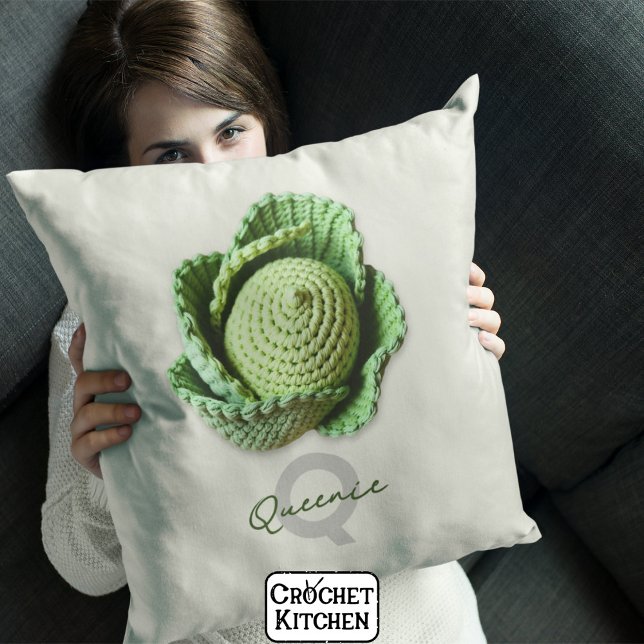 Cojín Decorativo Kitschy Nombra moderna Jardín Crochet Cabbage Nomb (Subido por el creador)