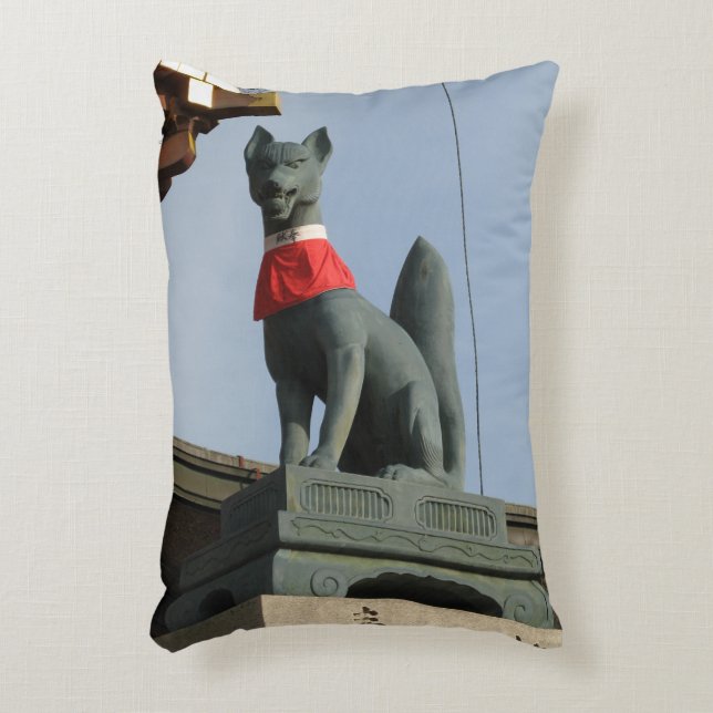 Cojín Decorativo Kitsune キ ツ ネ (Fox) con Jewel en Boca (Frente (Vertical))