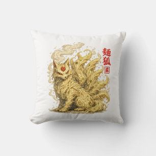 Cojín Decorativo Kitsune de Fideos – Espíritu de Zorro Japonés Hech