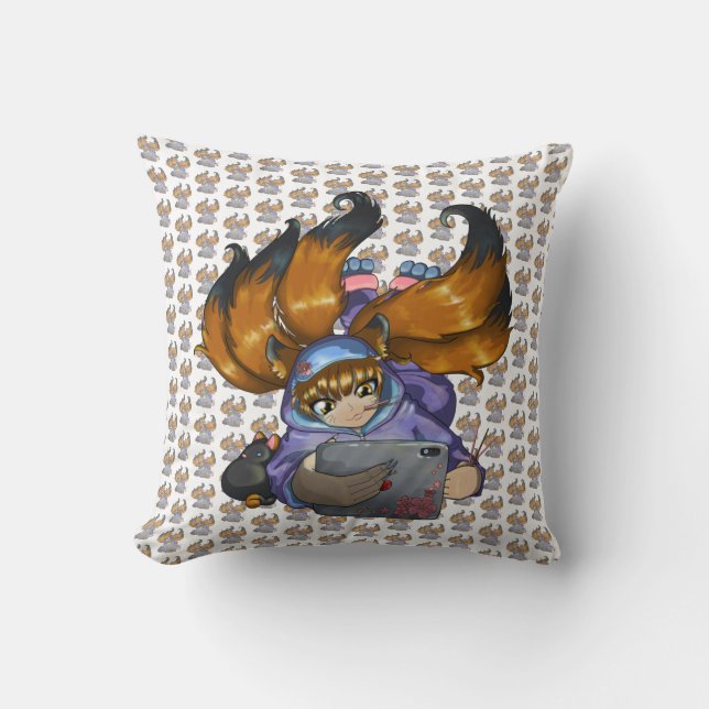 Cojín Decorativo Kitsune Life (Anverso)