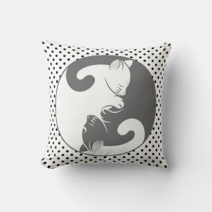 Cojín Decorativo Kitty Cat Yin Yang   Gris