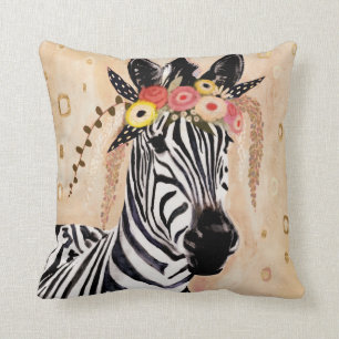 Cojín Decorativo Klimt Zebra   Corona De Flores