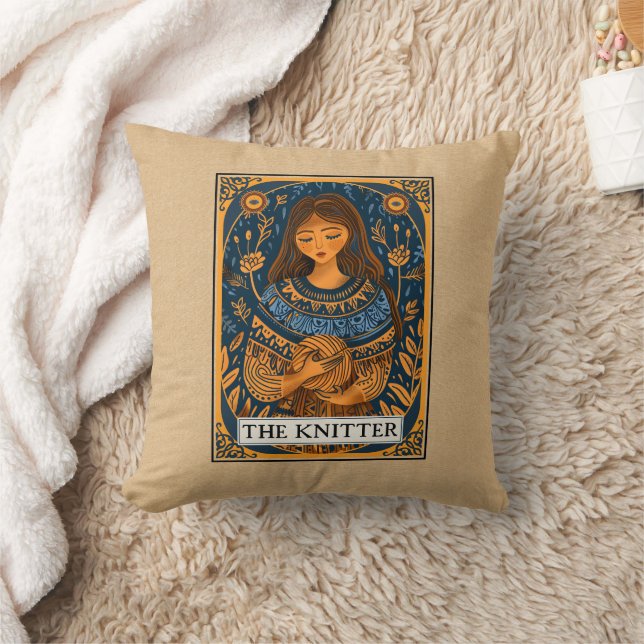 Cojín Decorativo Knitter Knitter Crafter Tarot Lifestyle Tema (Manta)