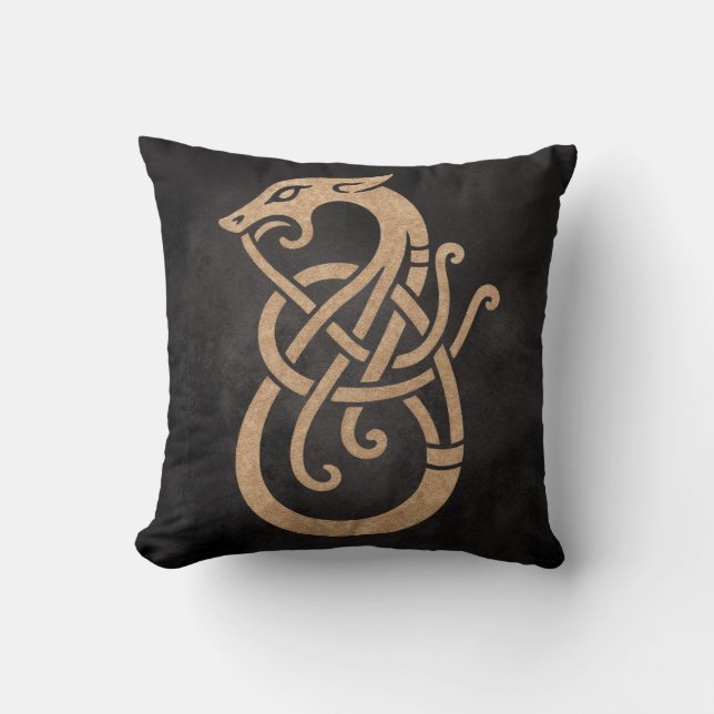 Cojín Decorativo Knot de dragón viking - Símbolo nórdico antiguo so (Anverso)