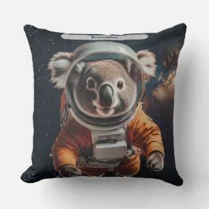 Cojín Decorativo Koala Astronauta Espacio Surrealista Animal Person