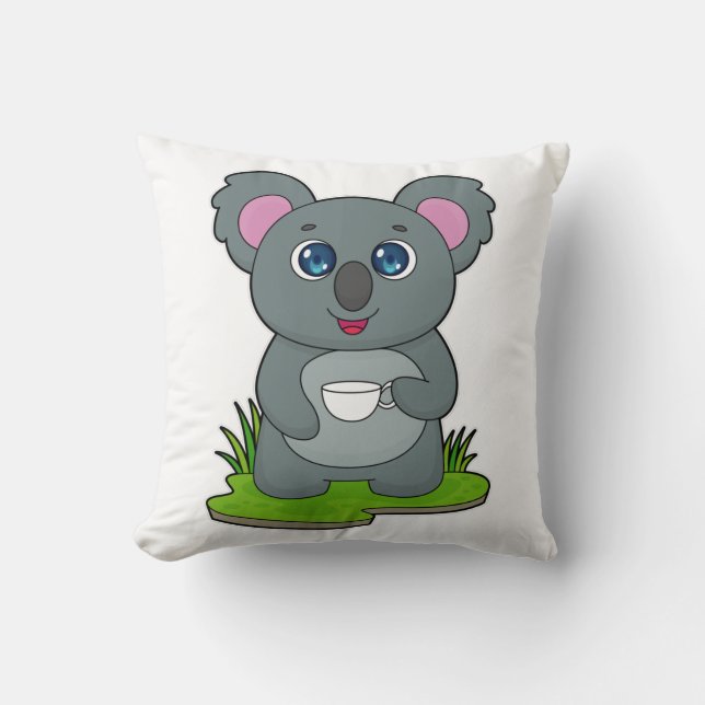 Cojín Decorativo Koala con café (Anverso)