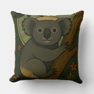 Cojín Decorativo Koala ornamental en Mandala Botánica