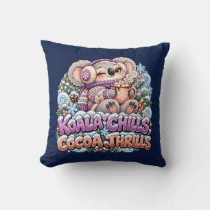 Cojín Decorativo Koala se relaja con emoción por el cacao Invierno