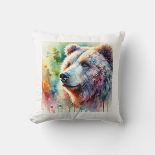 Cojín Decorativo Kodiak Bear Majesty 240824AREF118 - Watercolor
