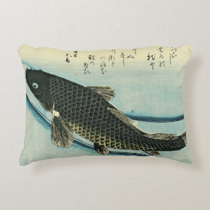 Cojín Decorativo Koi (carpa) - Impresión de pescado japonés de Hiro