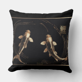 Cojín Decorativo Koi Swirl Metalizado de cobre esculpido