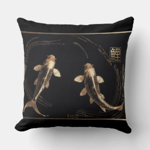 Cojín Decorativo Koi Swirl Metalizado de cobre esculpido