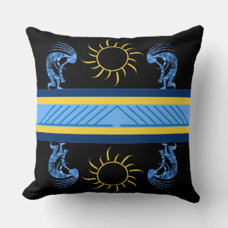 Cojín decorativo Kokopelli Azul del Suroeste