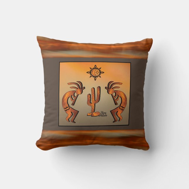Cojín decorativo Kokopelli del Suroeste (Anverso)