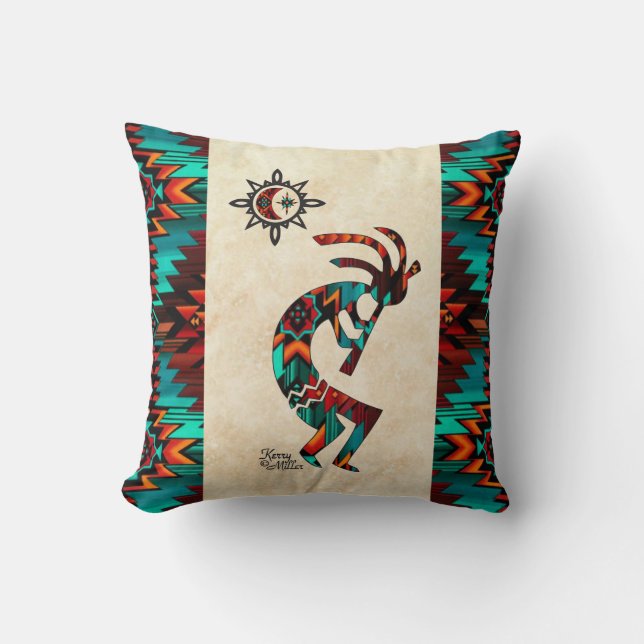 Cojín decorativo Kokopelli del Suroeste (Anverso)