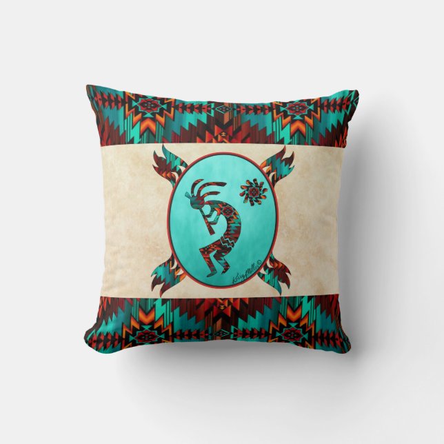 Cojín decorativo Kokopelli del Suroeste (Anverso)
