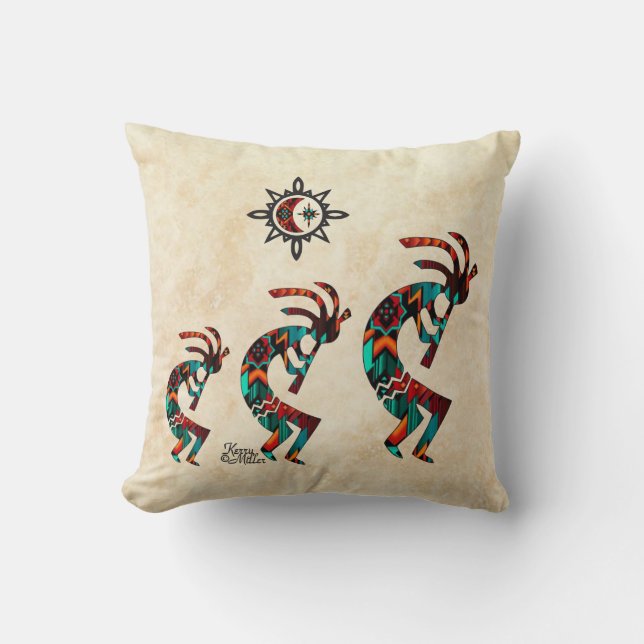 Cojín decorativo Kokopelli del Suroeste (Anverso)