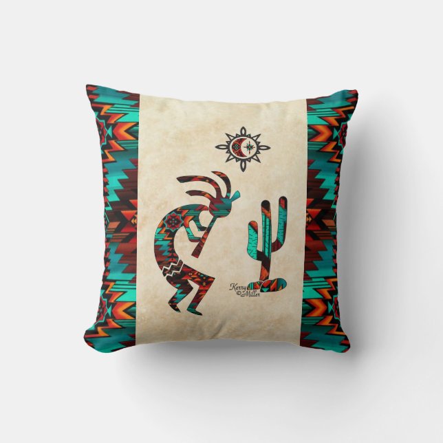 Cojín decorativo Kokopelli del Suroeste (Anverso)
