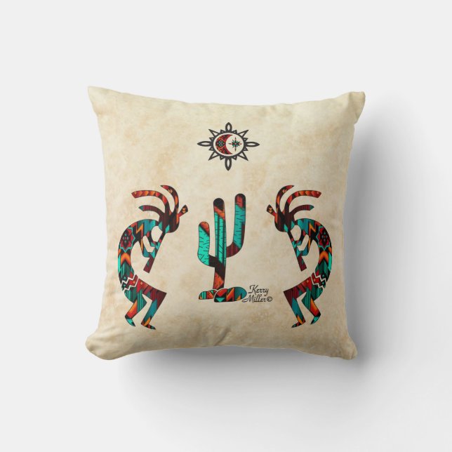 Cojín decorativo Kokopelli del Suroeste (Anverso)