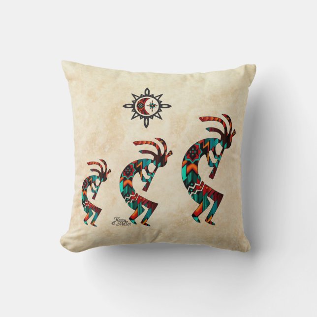 Cojín decorativo Kokopelli del Suroeste (Anverso)