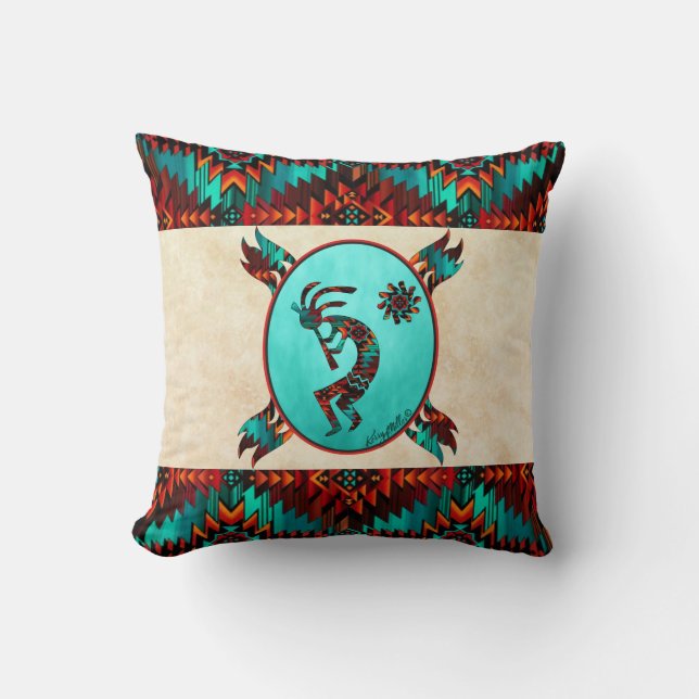Cojín decorativo Kokopelli del Suroeste (Anverso)