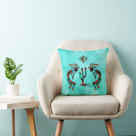 Cojín Decorativo Kokopelli Y Cactus