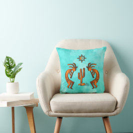 Cojín Decorativo Kokopelli Y Cactus