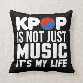 Cojín Decorativo Kpop es mis gráficos del lema de la vida (oscuros)