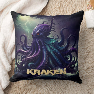 Cojín Decorativo Kraken Giant Squid Octopus Como Monstruo