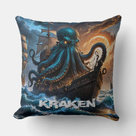 Cojín Decorativo Kraken Giant Squid Octopus Como Monstruo