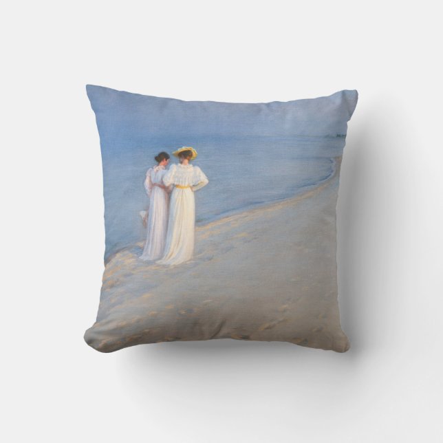 Cojín Decorativo Kroyer - Noche de verano en la playa de Skagen (Anverso)