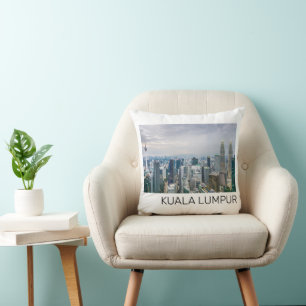Cojín Decorativo Kuala Lumpur Malaysia Skyline Vintage Souvenir
