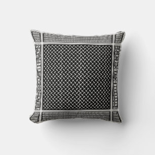 Cojín Decorativo Kufiya palestina   Tapestry negro de Keffiyeh