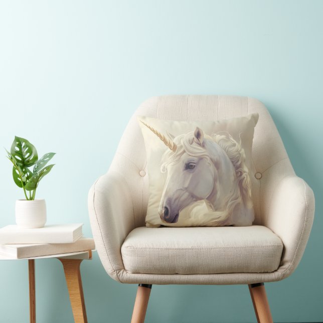 Cojín Decorativo Kussen met Witte Unicorn Sparkle (Silla)