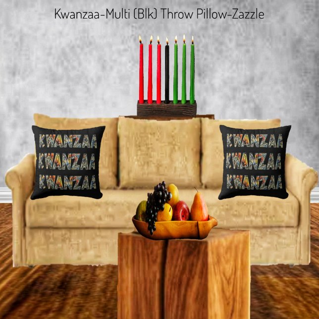 Cojín Decorativo Kwanzaa- Multi (Blk) (Subido por el creador)