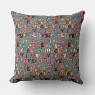 Cojín Decorativo l o v e LOVE mocha