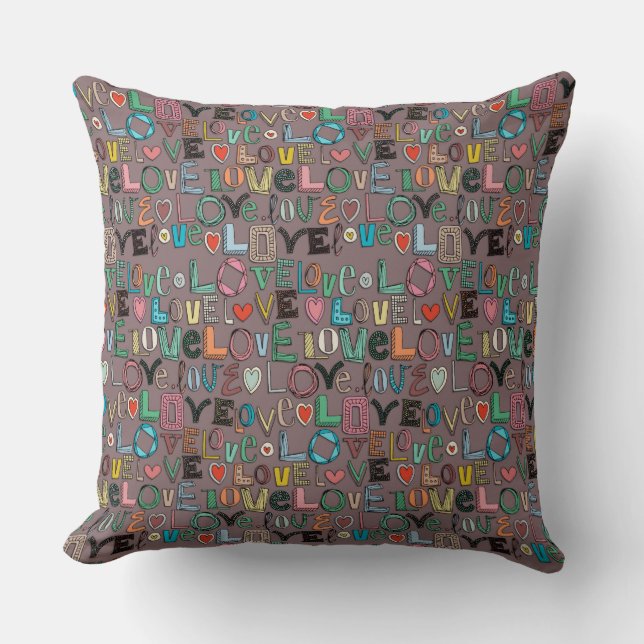 Cojín Decorativo l o v e LOVE mocha (Anverso)