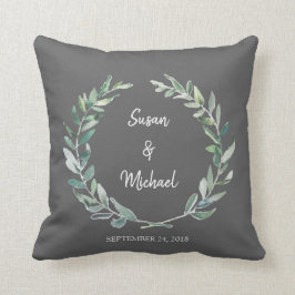 Cojín Decorativo La acuarela rústica sale del boda de novia y del