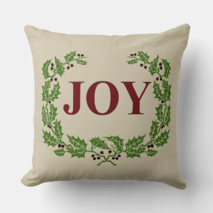 COJÍN DECORATIVO LA ALEGRÍA DE LA IRA DE ACEBO Y BAYAS DE NAVIDAD